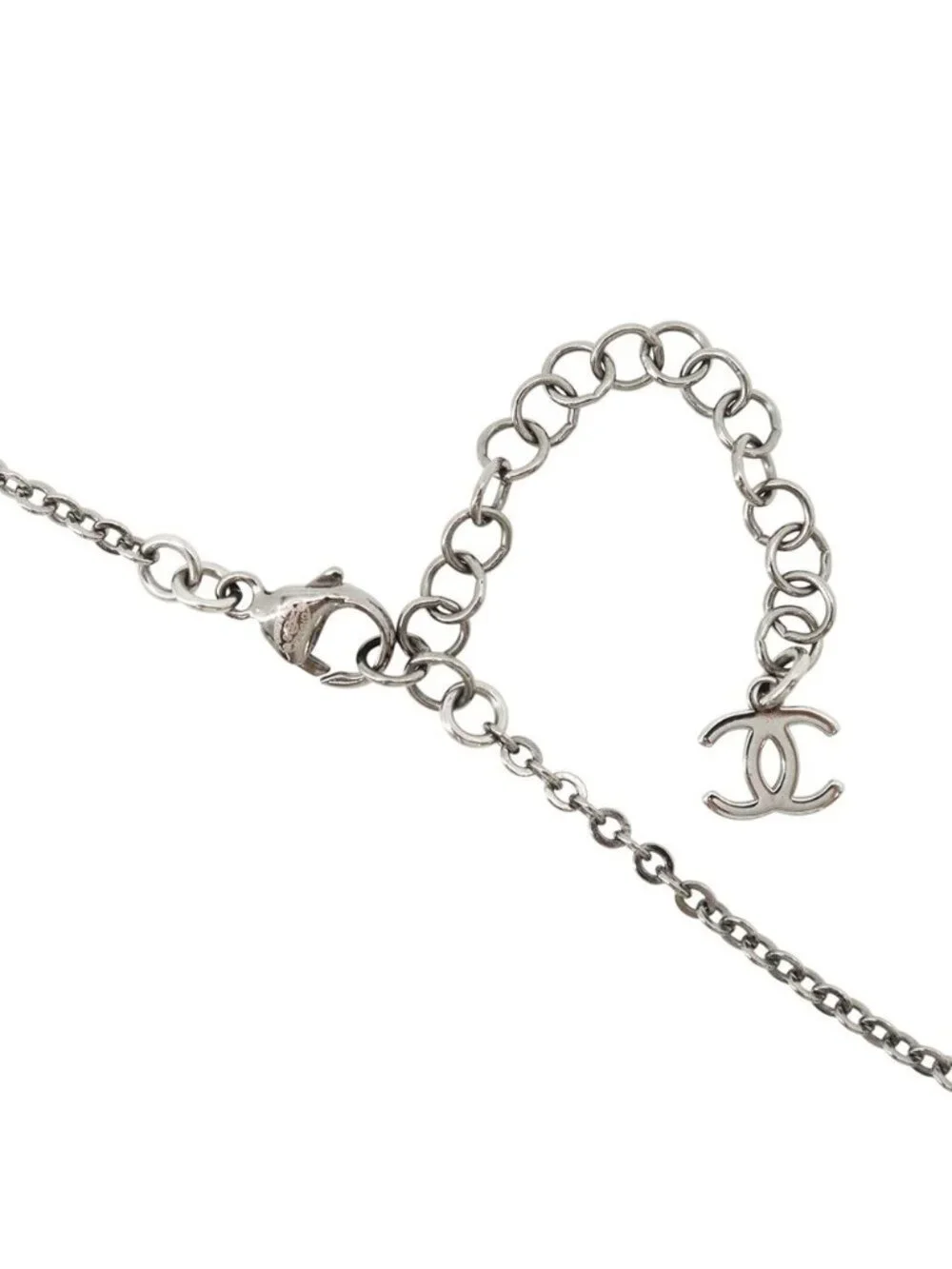Chanel Necklace CC Logo Faux Pearl Rhinestone